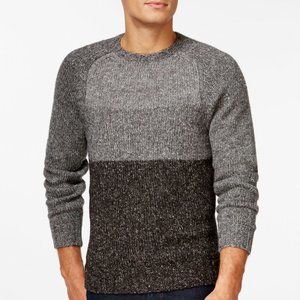 Club Room Men's Charcoal Heather Colorblocked Crew-Neck Sweater 2XL